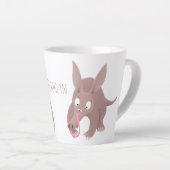 Kaneelaarvark cartoon latte mok (Rechterhoek)
