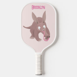 Kaneelaarvark cartoon pickleball paddle