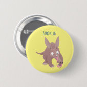 Kaneelaarvark cartoon ronde button 5,7 cm (Voorkant /achterkant)