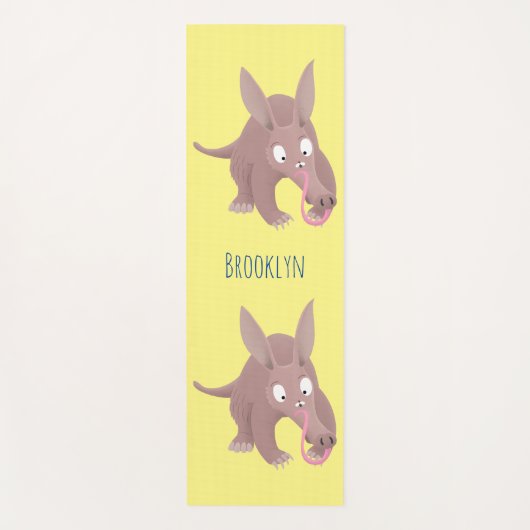 Kaneelaarvark cartoon yogamat (Voorkant)