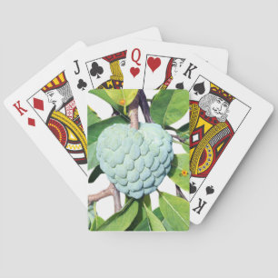 Kaneelappel en kaartspelen pokerkaarten