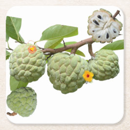 Kaneelappel - Glas naar shot Vierkante Kartonnen Onderzetter