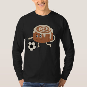 Kaneelbroodje dat Voetbal Speelt Ironische Illustr T-shirt