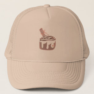 Kaneelbroodje Dessert Handgetekende Kunst Trucker Pet