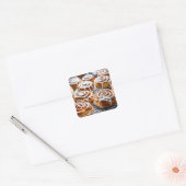 Kaneelbroodje Vierkante Sticker (Envelop)