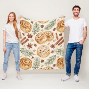 Kaneelbroodjes en Kruiden - Kerstbakken Fleece Deken