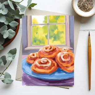 Kaneelbroodjes Watercolor Bakkerij Briefkaart