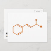 kaneelkaneelaldehyde Moleculaire chemische formule Briefkaart (Voorkant / Achterkant)