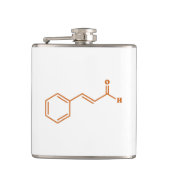 kaneelkaneelaldehyde Moleculaire chemische formule Heupfles (Voorkant)