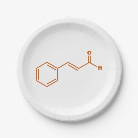 kaneelkaneelaldehyde Moleculaire chemische formule Papieren Bordje (Voorkant)