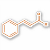 kaneelkaneelaldehyde Moleculaire chemische formule Sticker (Voorkant)