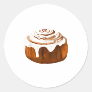 Kaneelrolkostuum Halloween Brood Cosplay Eten Ronde Sticker