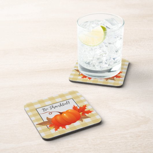 Kaneelrood Pompoen Geel Buffalo Gestreepte Onderze Bier Onderzetter (Rechterzijde)