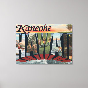 Kaneohe, Hawaii - Grote letterscènes Canvas Afdruk