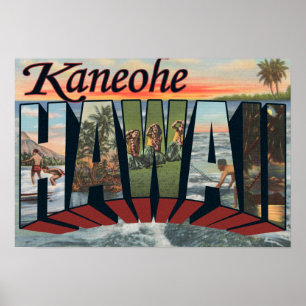 Kaneohe, Hawaii - Grote letterscènes Poster
