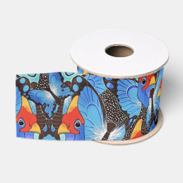 Kanga Blauwe Inpakpapier Grosgrain Lint
