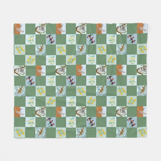 Kanga Koala Platypus en vrienden Aussie Fleece Deken (Voorkant (Horizontaal))