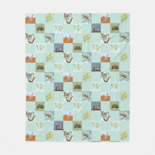 Kanga Koala Vogelbekdier Possum en Echidna Fleece Deken