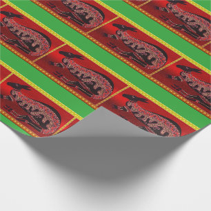 Kangaroo Aboriginal kerstinpakpapier Cadeaupapier
