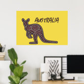Kangaroo Aboriginal Mosaic Poster (Thuiskantoor)
