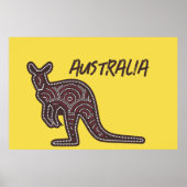Kangaroo Aboriginal Mosaic Poster (Voorkant)