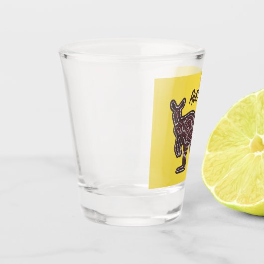 Kangaroo Aboriginal Mosaic Shot Glas (Links)