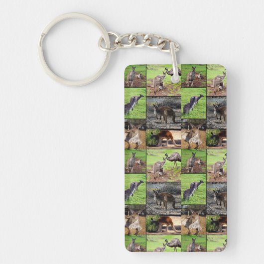 Kangaroo Afbeelding Collage Sleutelhanger (Voorkant)