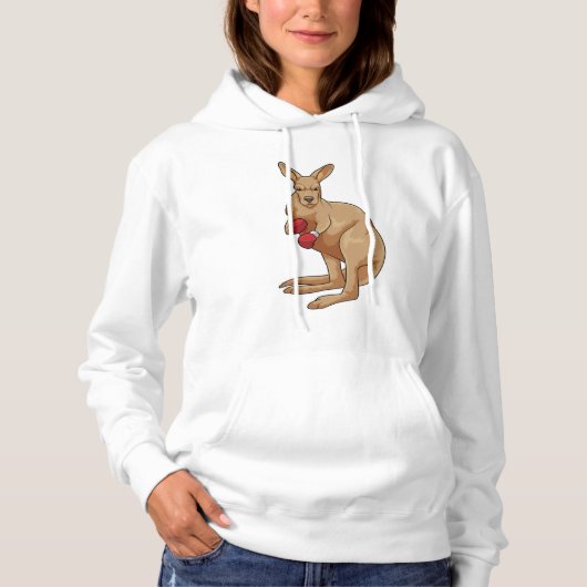 Kangaroo als Boxer met Boxing-handschoenen Hoodie (Voorkant)
