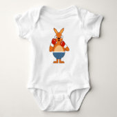 Kangaroo als Boxer met Boxing-handschoenen Romper (Voorkant)