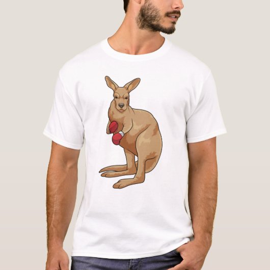 Kangaroo als Boxer met Boxing-handschoenen T-shirt (Voorkant)