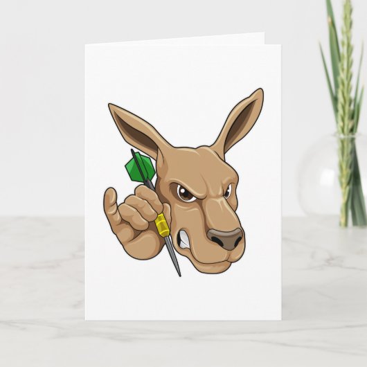 Kangaroo als Dart-speler met Dart Kaart (Voorkant)