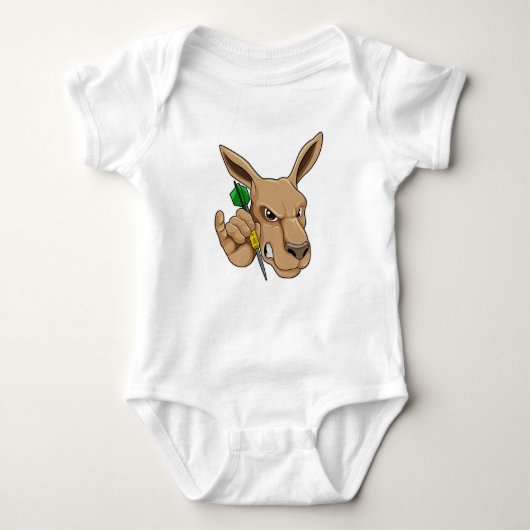 Kangaroo als Dart-speler met Dart Romper (Voorkant)