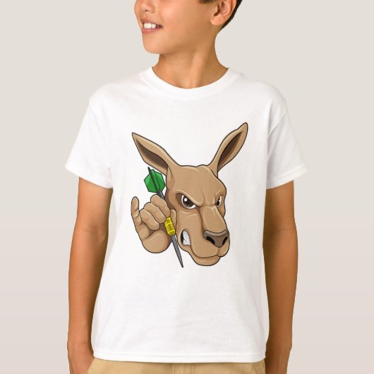 Kangaroo als Dart-speler met Dart T-shirt (Voorkant)