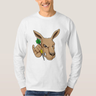 Kangaroo als Dart-speler met Dart T-shirt