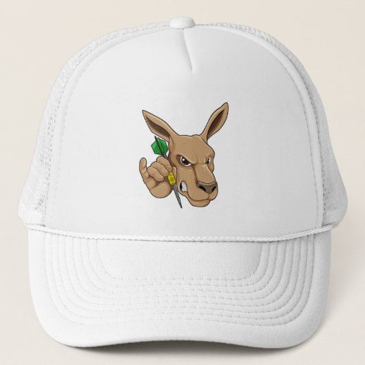 Kangaroo als Dart-speler met Dart Trucker Pet (Voorkant)