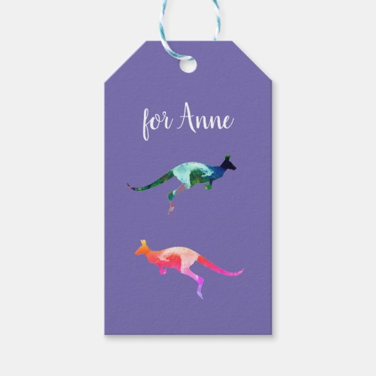 Kangaroo Art Gift Labels Cadeaulabel (Voorkant)