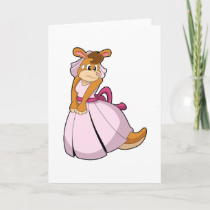 Kangaroo as Bride with Wedding dress Kaart