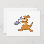Kangaroo as Cook with Pan Briefkaart (Voorkant / Achterkant)