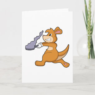 Kangaroo as Cook with Pan Kaart