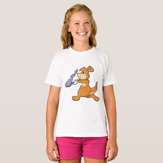 Kangaroo as Cook with Pan T-shirt (Voorkant volledig)
