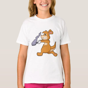 Kangaroo as Cook with Pan T-shirt