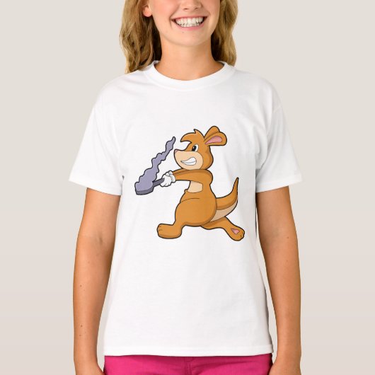 Kangaroo as Cook with Pan T-shirt (Voorkant)