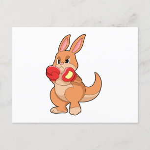 Kangaroo at Boxing with Boxing gloves Briefkaart
