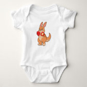 Kangaroo at Boxing with Boxing gloves Romper (Voorkant)