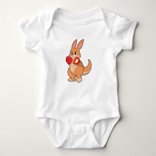 Kangaroo at Boxing with Boxing gloves Romper (Voorkant)