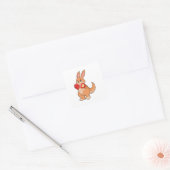 Kangaroo at Boxing with Boxing gloves Vierkante Sticker (Envelop)