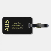 Kangaroo Attentie Sign Bagagelabel (Achterkant horizontaal)