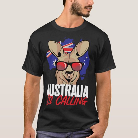 Kangaroo Australia Is Calling T-shirt (Voorkant)