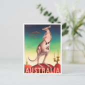 Kangaroo Australia vintage Briefkaart (Staand voorkant)