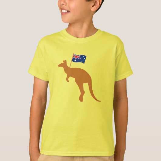 kangaroo australia vlag gele kinderen t-shirt (Voorkant)
